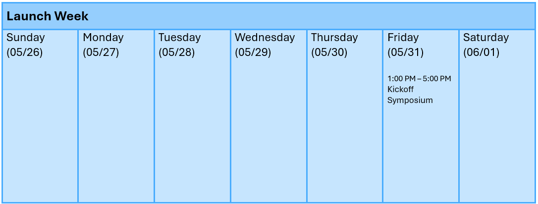 Launch Week Calendar