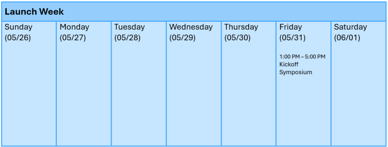 Launch Week Calendar 